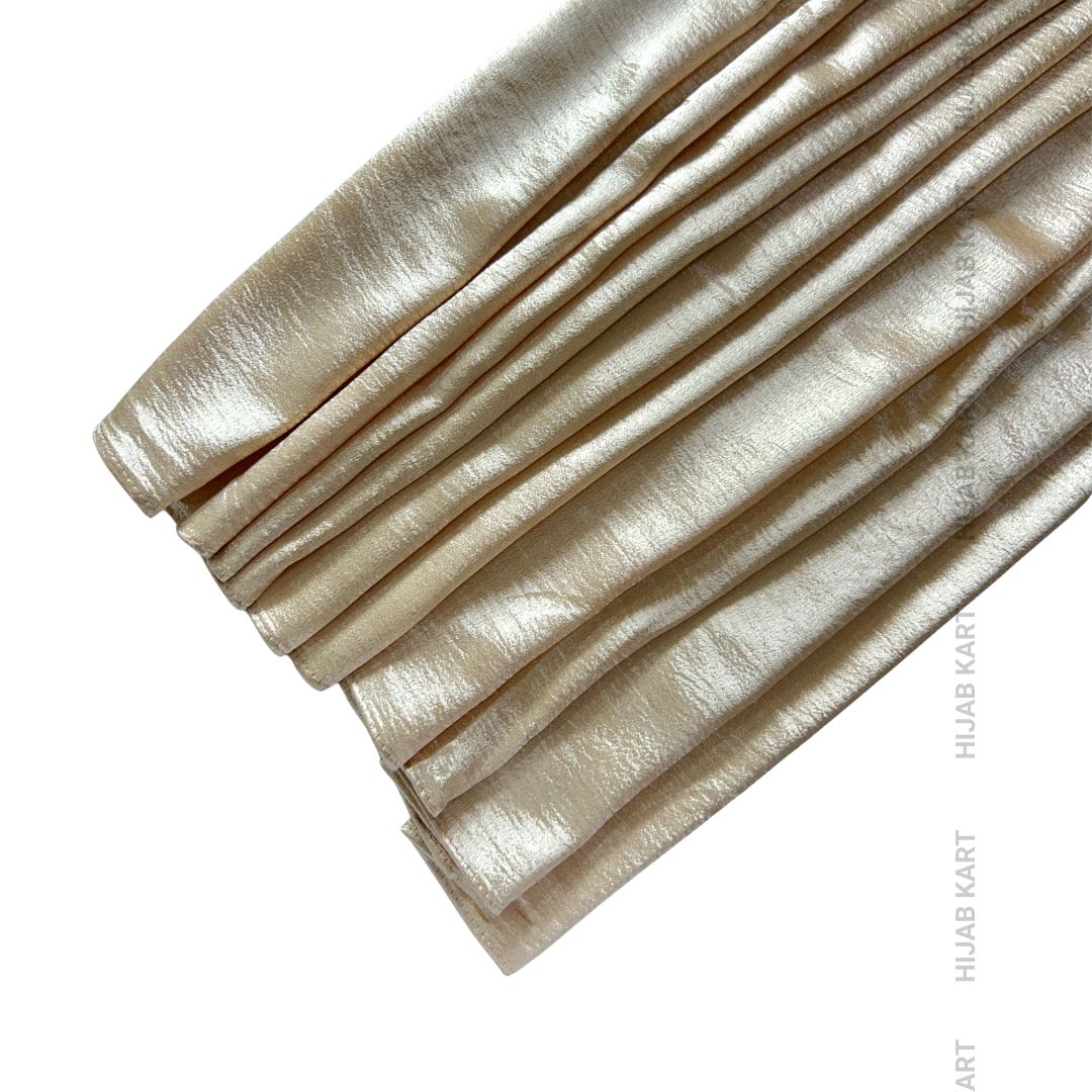 Champagne Gold- Luxe Shimmer Crushed Satin Hijab