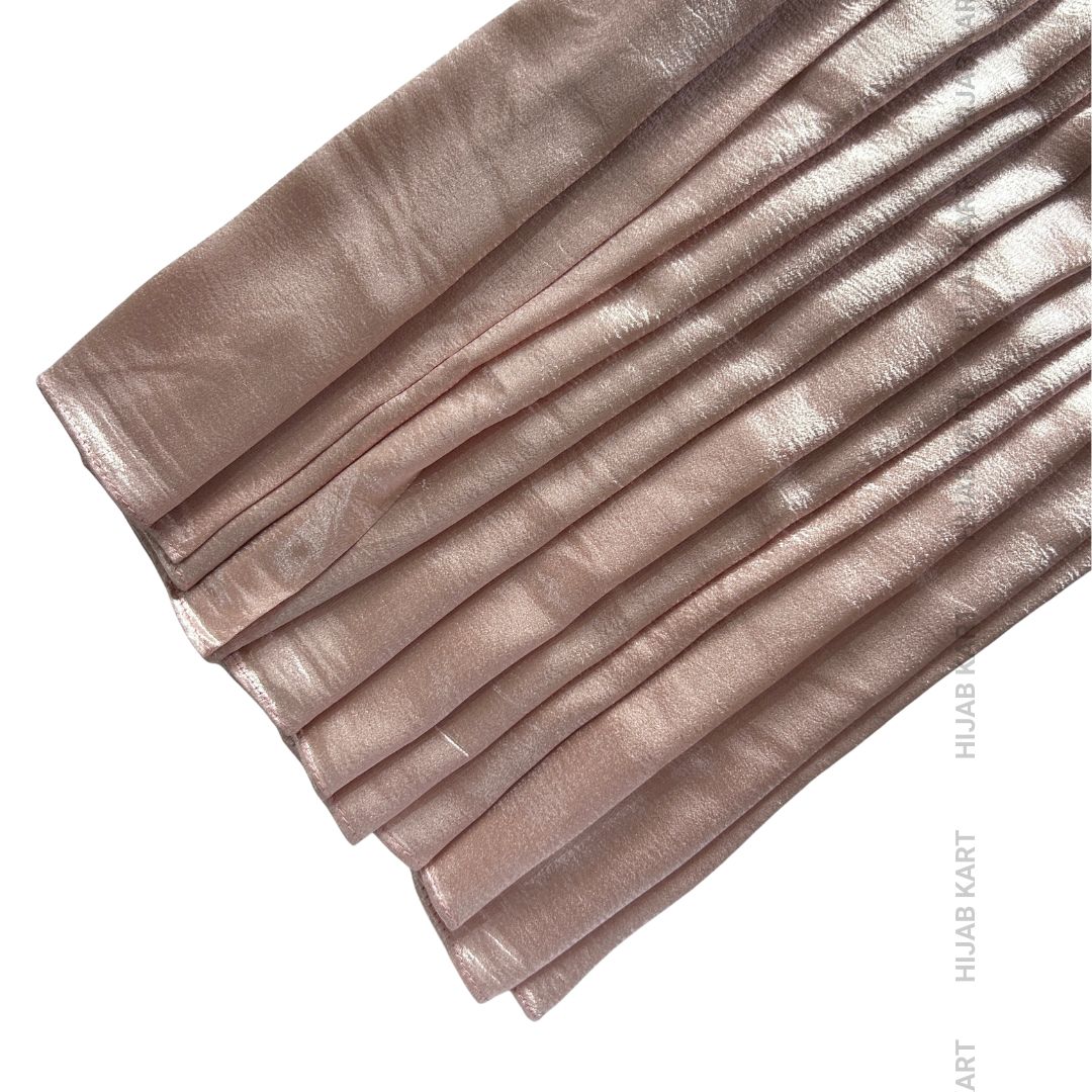 Pearl Pink- Luxe Shimmer Crushed Satin Hijab