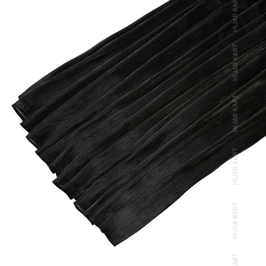 Rich Black- Flowy Organza Shimmer Hijab