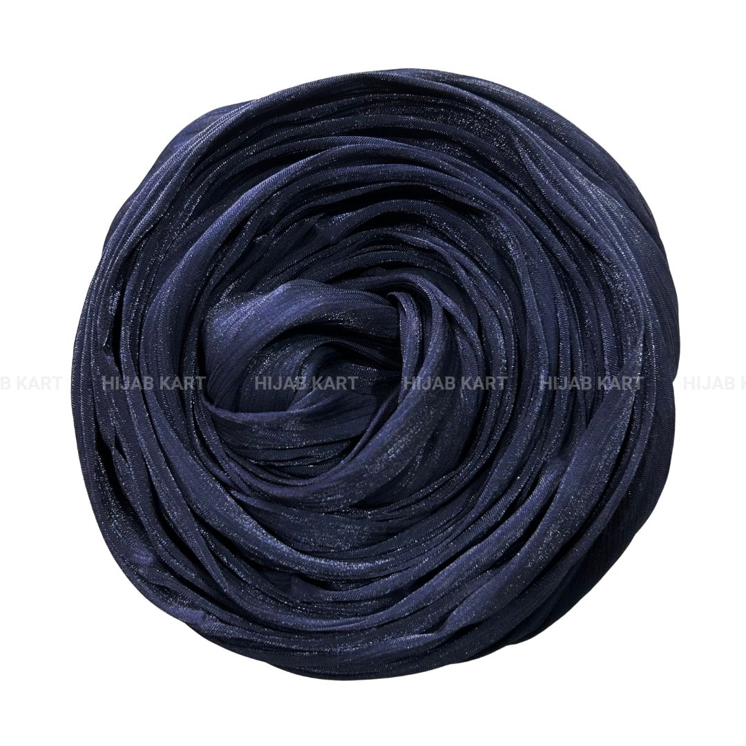 Navy Blue- Flowy Organza Shimmer Hijab