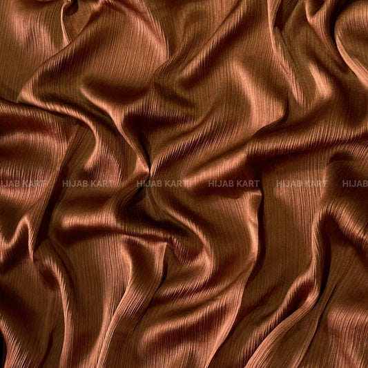 Textured Crepe Satin Hijab-Burnt Copper