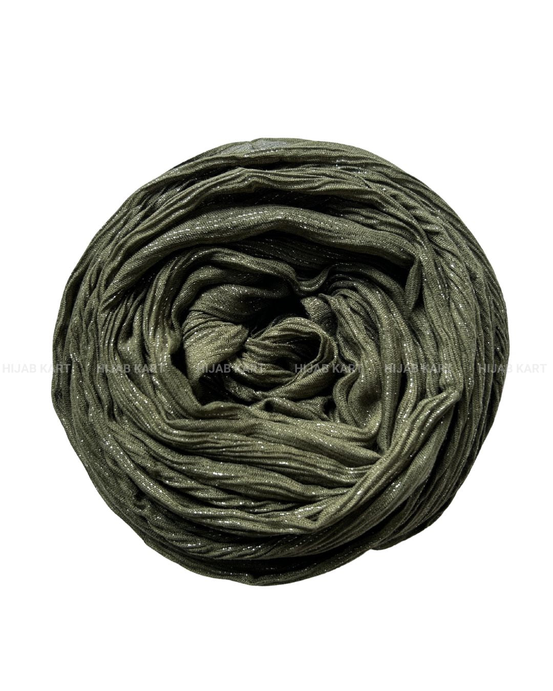 Olive Green- Cotton Shimmer Crushed Hijab
