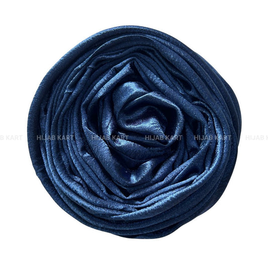 Navy Blue- Luxe Shimmer Crushed Satin Hijab