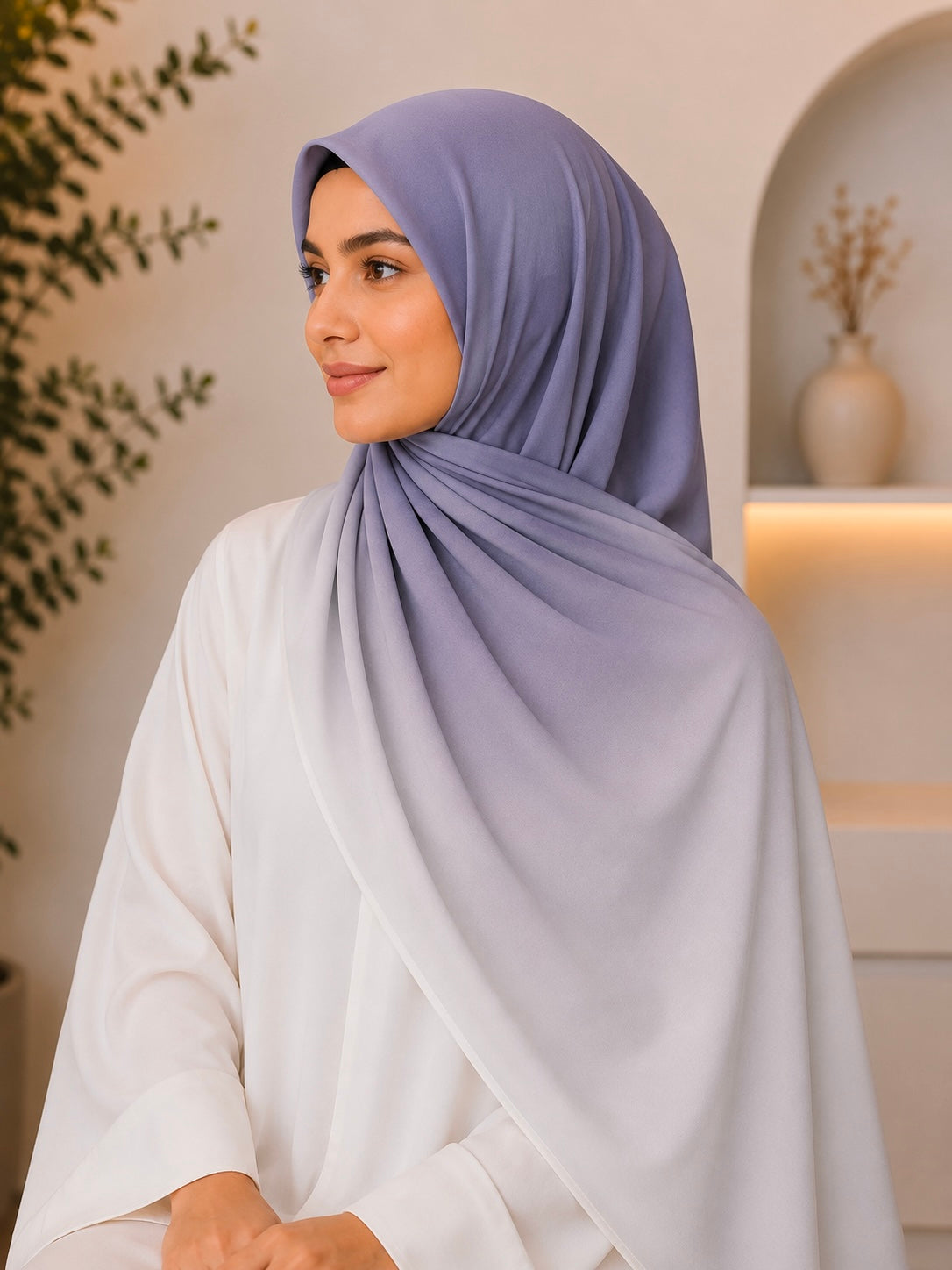 Lavender Mist- Ombre Chiffon Hijab