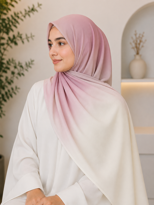 Blush Pink- Ombre Chiffon Hijab
