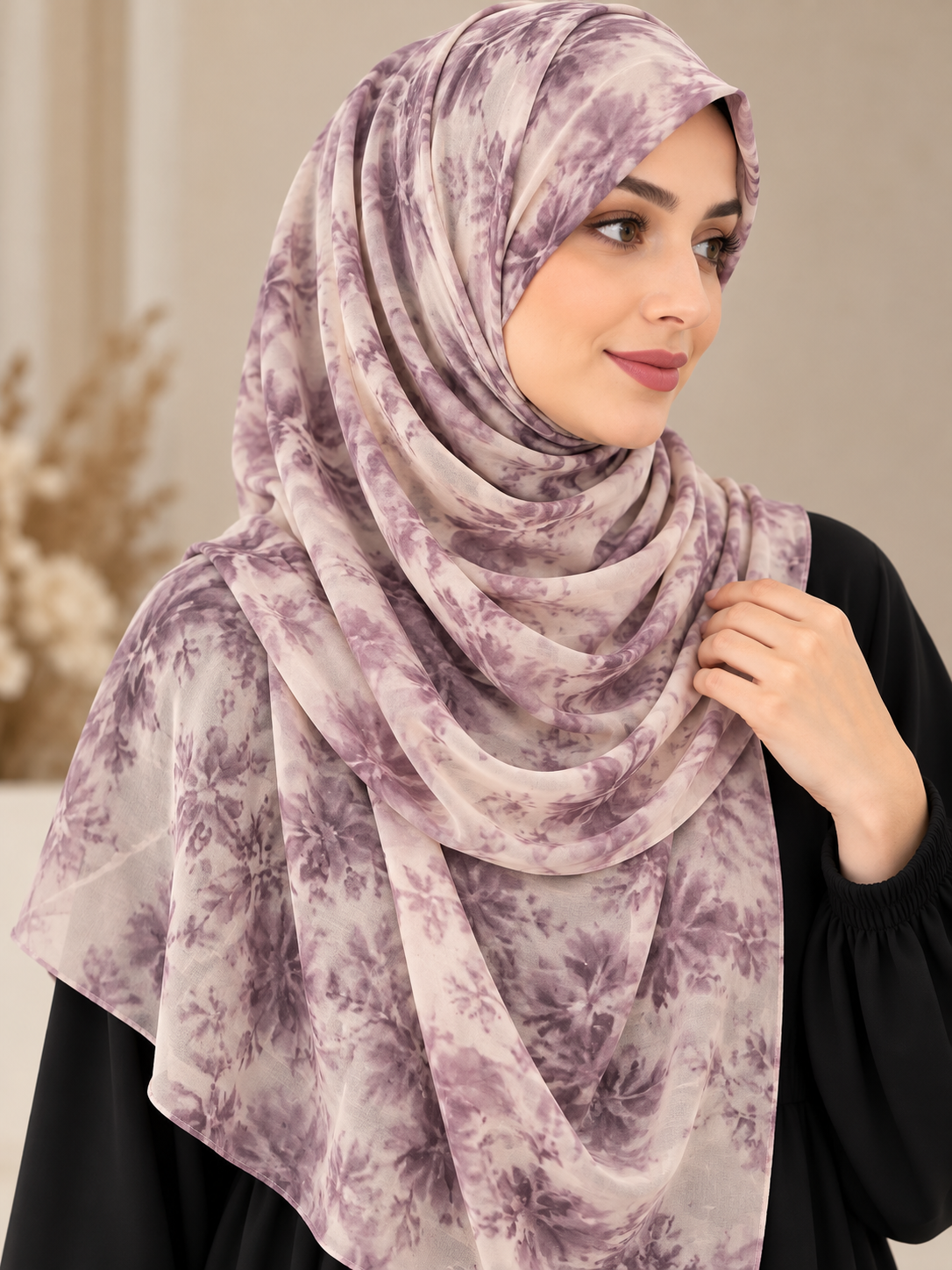 Lilac Mist - Tie Dye Chiffon Hijab