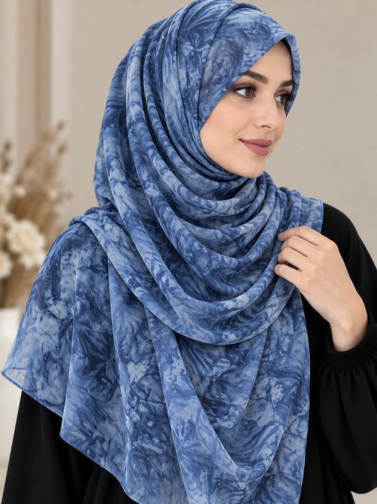 Ocean Mist - Tie Dye Chiffon Hijab