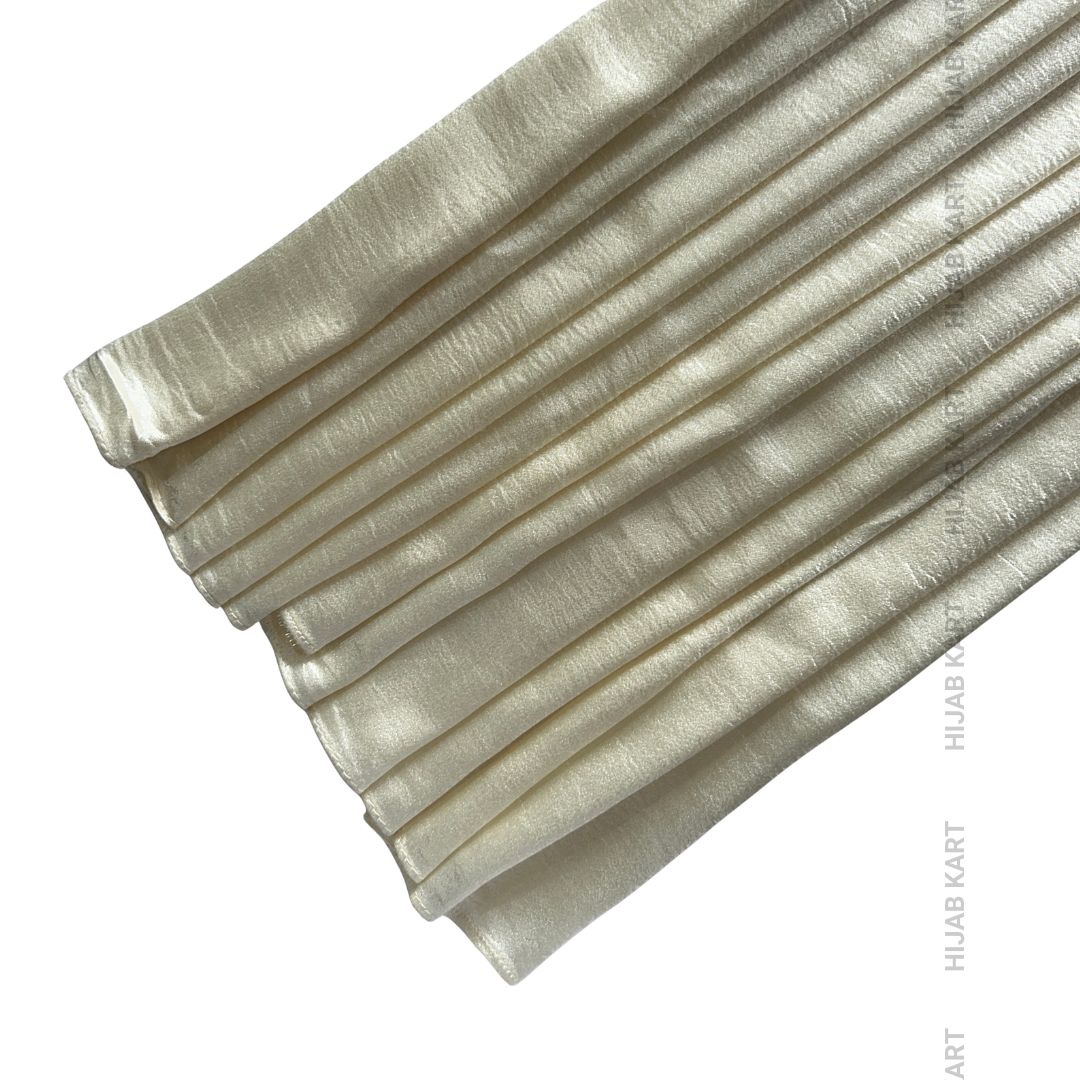Pearl Cream- Luxe Shimmer Crushed Satin Hijab
