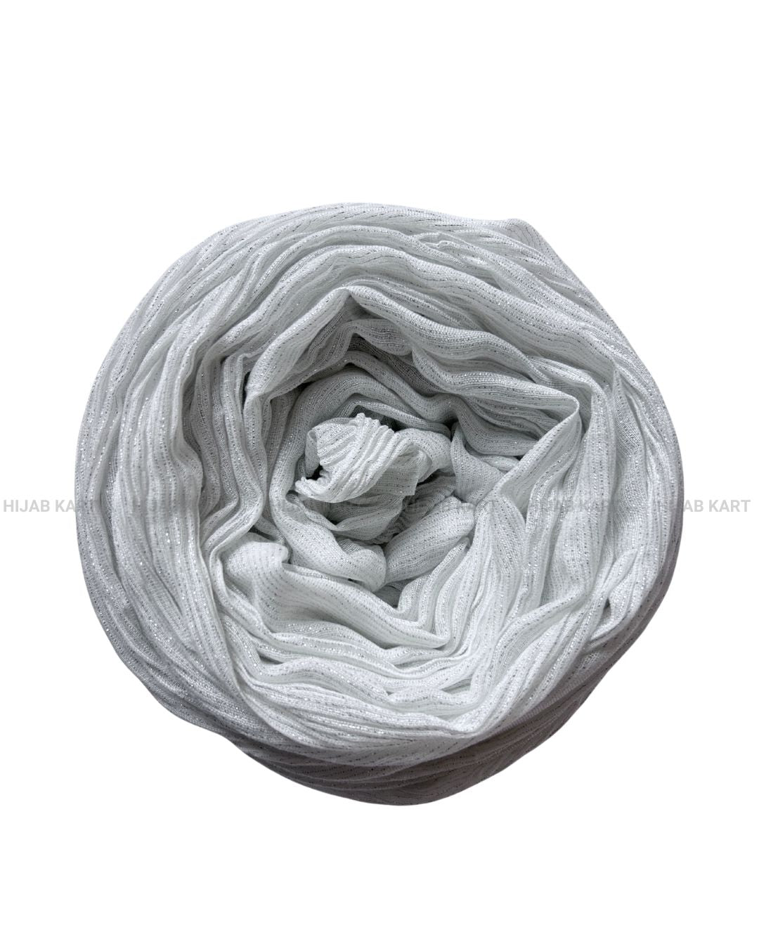 Snow White- Cotton Shimmer Crushed Hijab