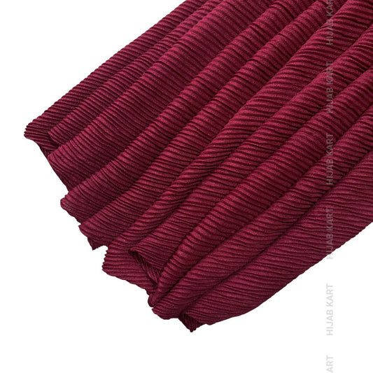 Red- Luxe Cotton Pleated Shimmer Hijab