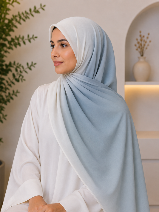 Blue Mist- Ombre Chiffon Hijab