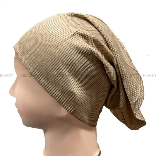 Luxe Ribbed Hijab Undercap- Champagne