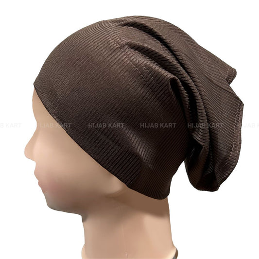 Luxe Ribbed Hijab Undercap- Chocolate Brown