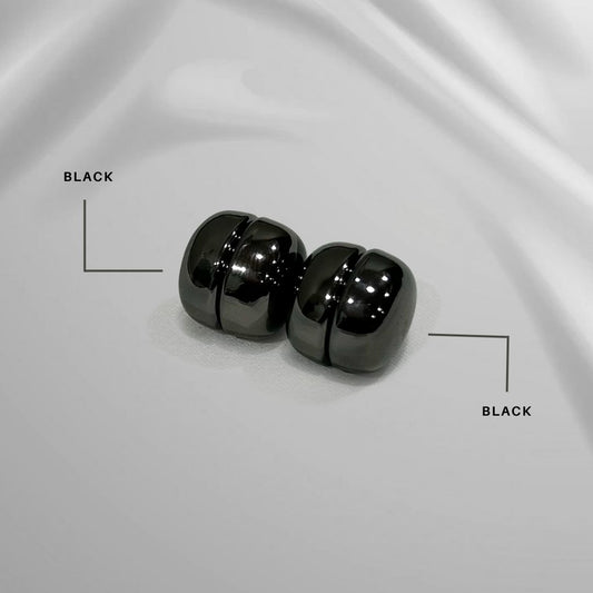 Super Strong Magnet Hijab Pins- Chrome Finish (Set of 2) - Black