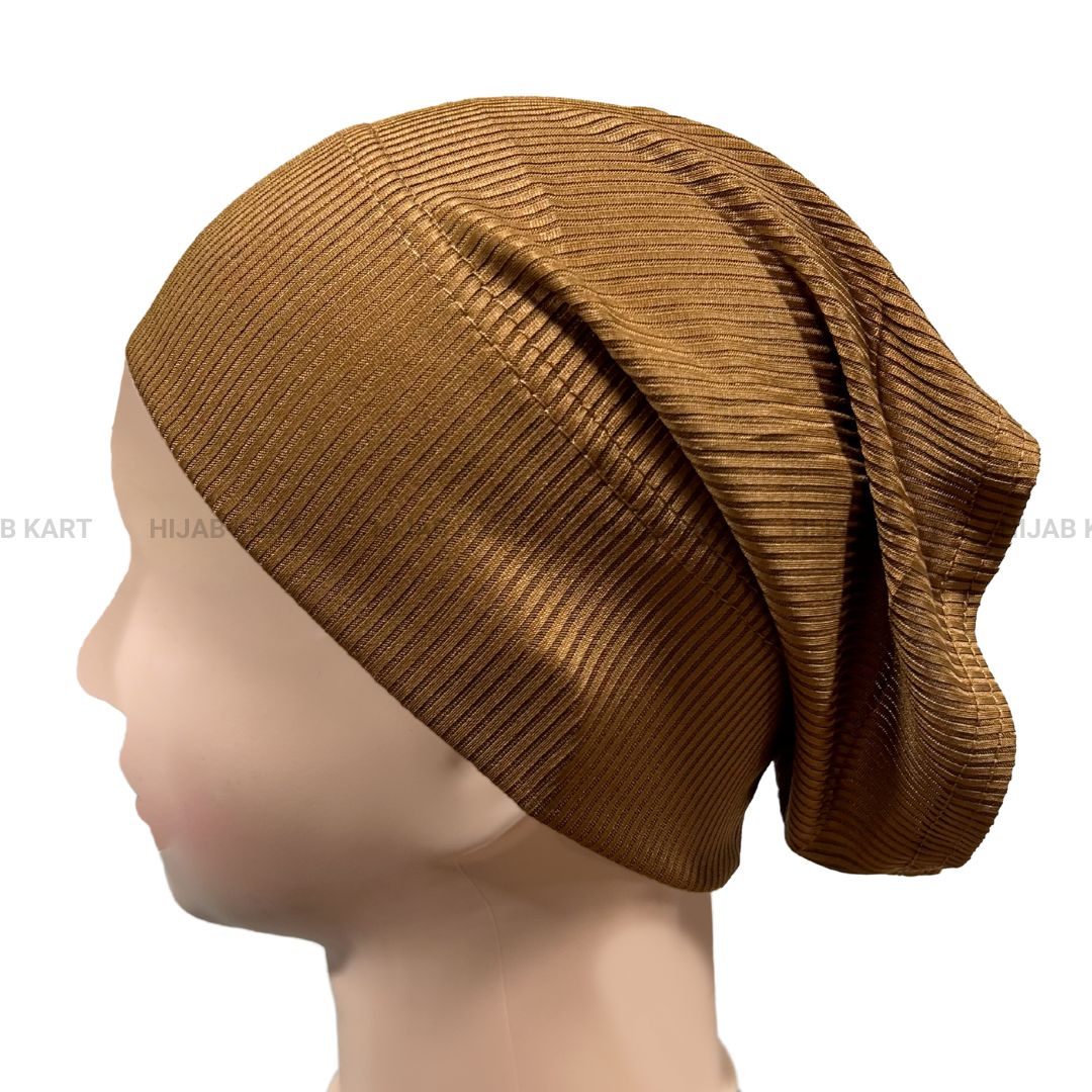 Luxe Ribbed Hijab Undercap- Copper Brown