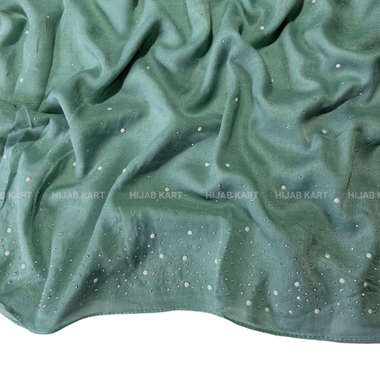 Pista Green- Premium Cotton Dewdrop Hijab