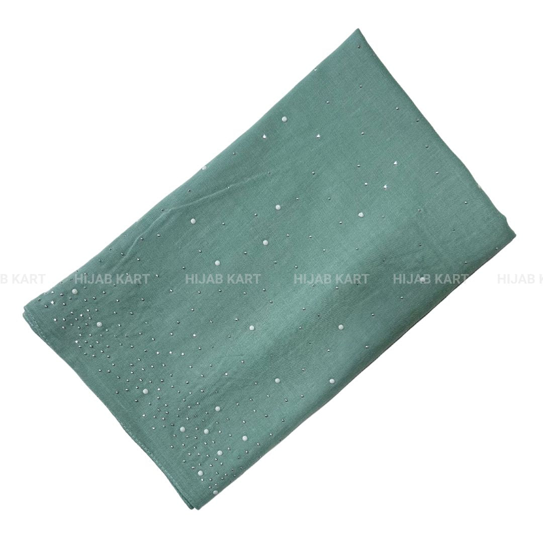 Pista Green- Premium Cotton Dewdrop Hijab