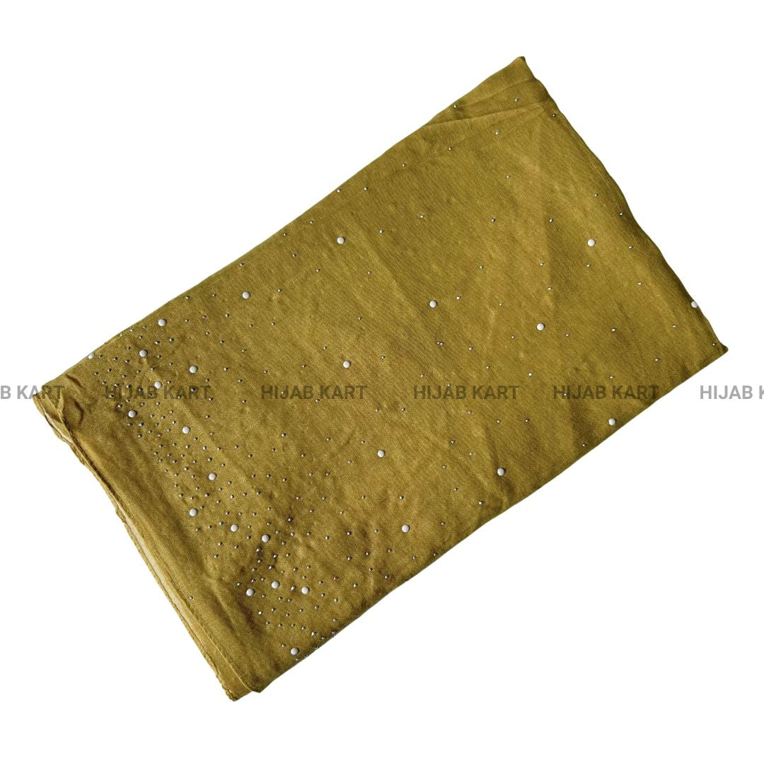 Mustard Yellow-  Premium Cotton Dewdrop Hijab