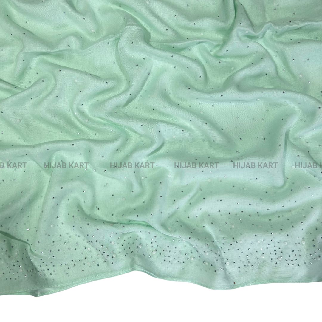 Mint Green-  Premium Cotton Dewdrop Hijab