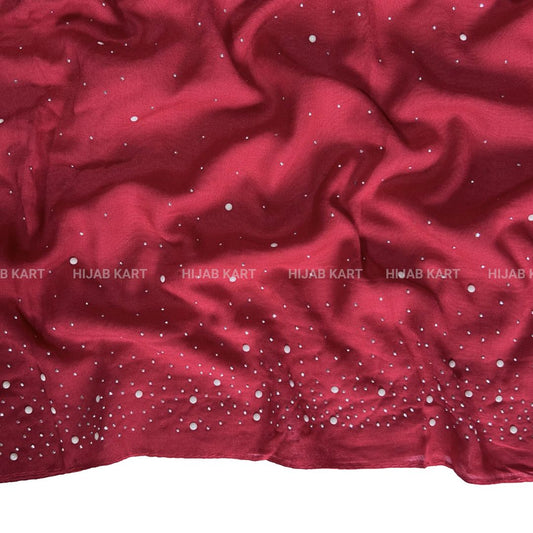Ruby Pink-  Premium Cotton Dewdrop Hijab