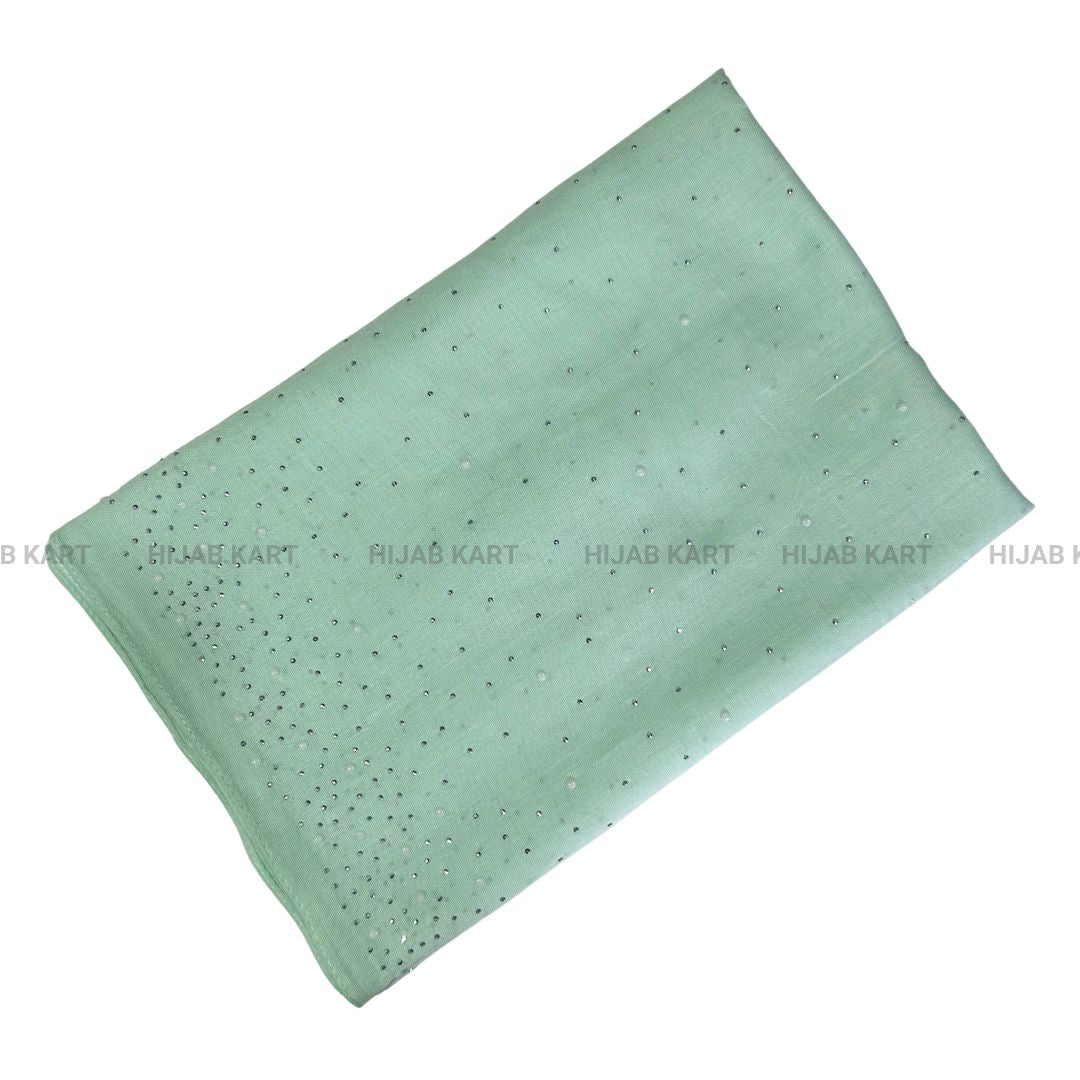 Mint Green-  Premium Cotton Dewdrop Hijab