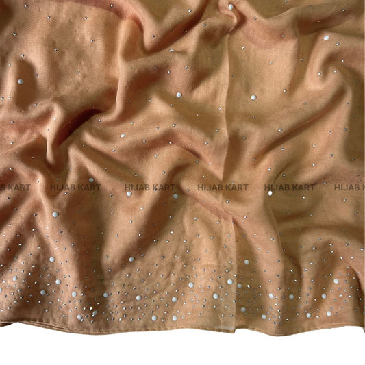 Sandy Brown-  Premium Cotton Dewdrop Hijab