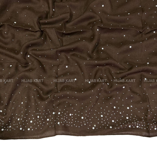 Chocolate Brown-  Premium Cotton Dewdrop Hijab