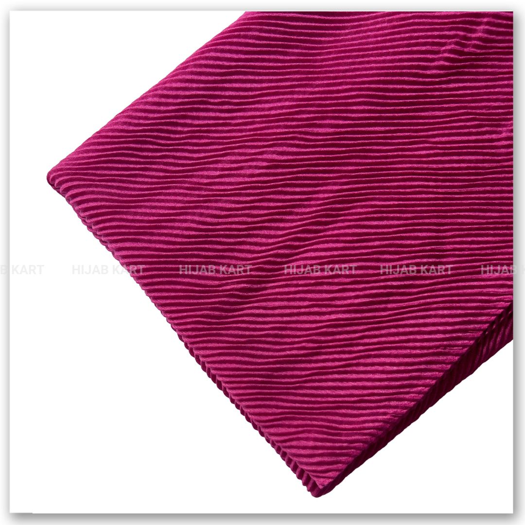 Cotton Pleated Hijab - Rani Pink Color