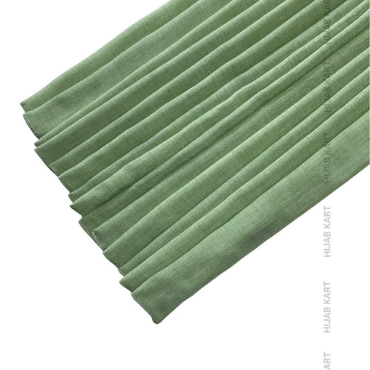 Pista Green-Textured cotton hijab