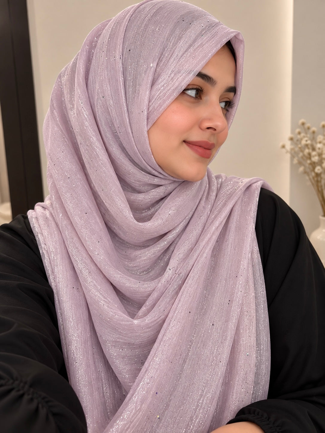 Lilac - Flowy Organza Sparkle Hijab