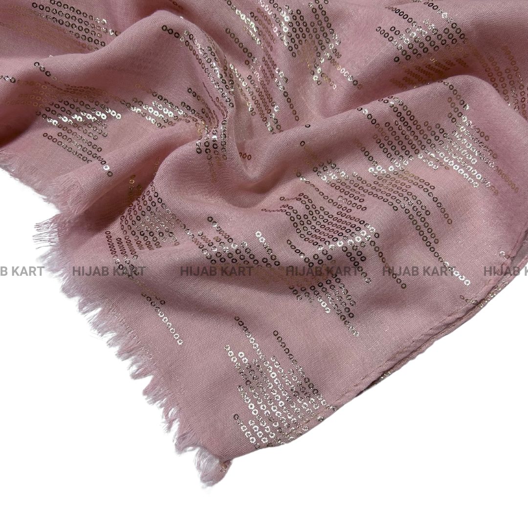 Foil Print Cotton Hijab | Cotton Hijab in Pink Color | Summer Hijab