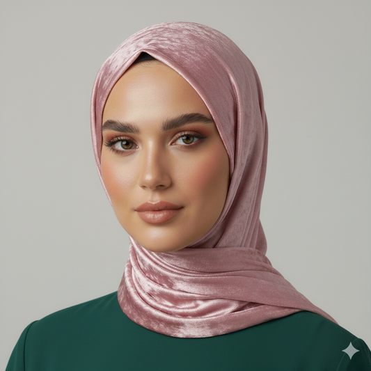 Taffy Pink- Luxe Shimmer Crushed Satin Hijab