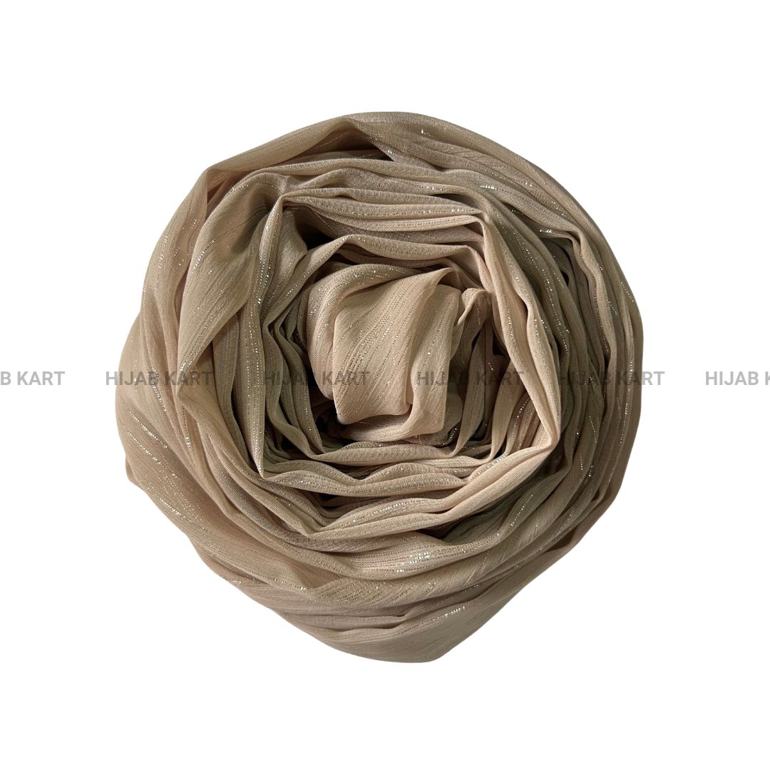Georgette Shimmer Line Hijab- Taupe