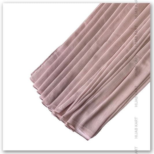 Georgette Shimmer Line Hijab- Pastel Pink