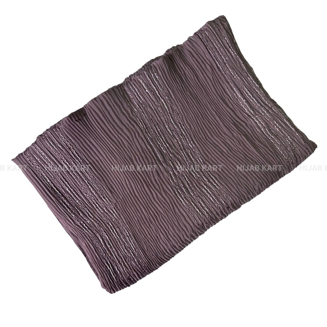 Purple Mauve- Georgette Crushed Sequins Hijab