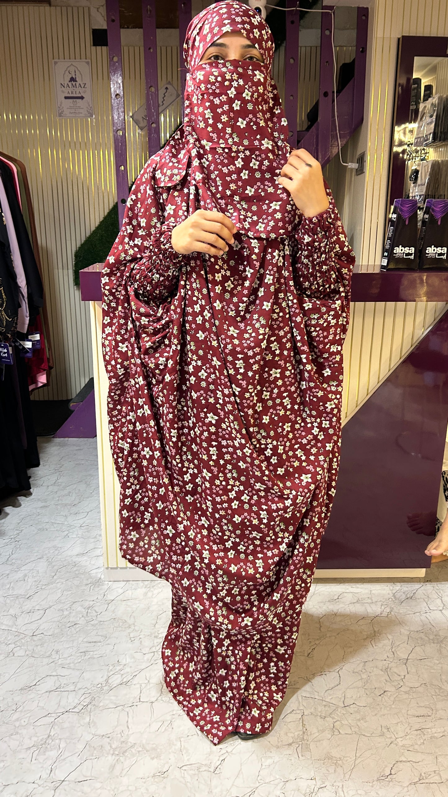 Mahira - Floral 3 Piece Jilbab Set