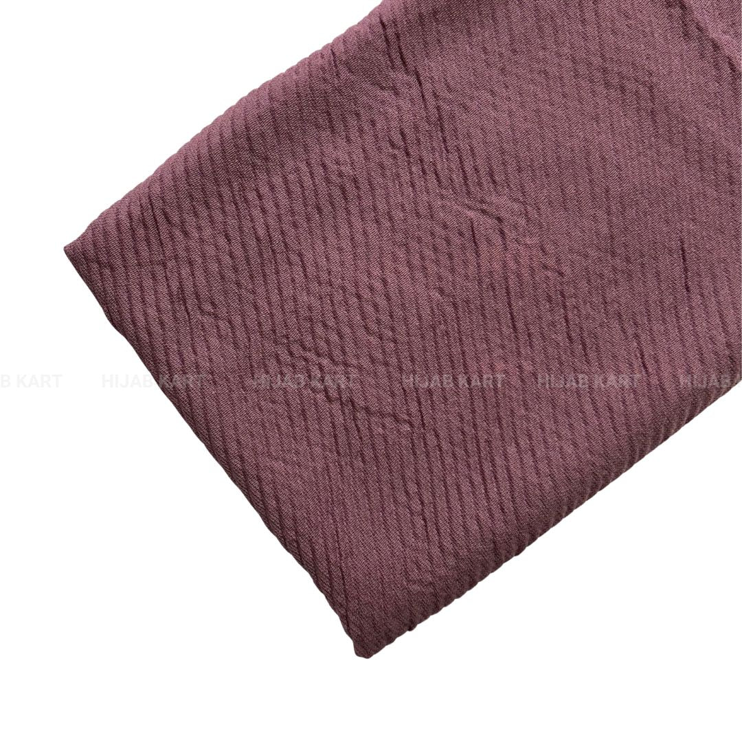 Mauve Pink-Basketweave Cotton Pleated Hijab