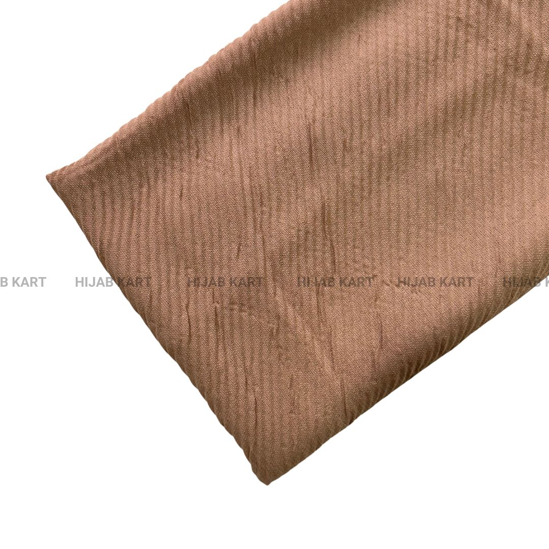 Tan Brown- Basketweave Cotton Pleated Hijab