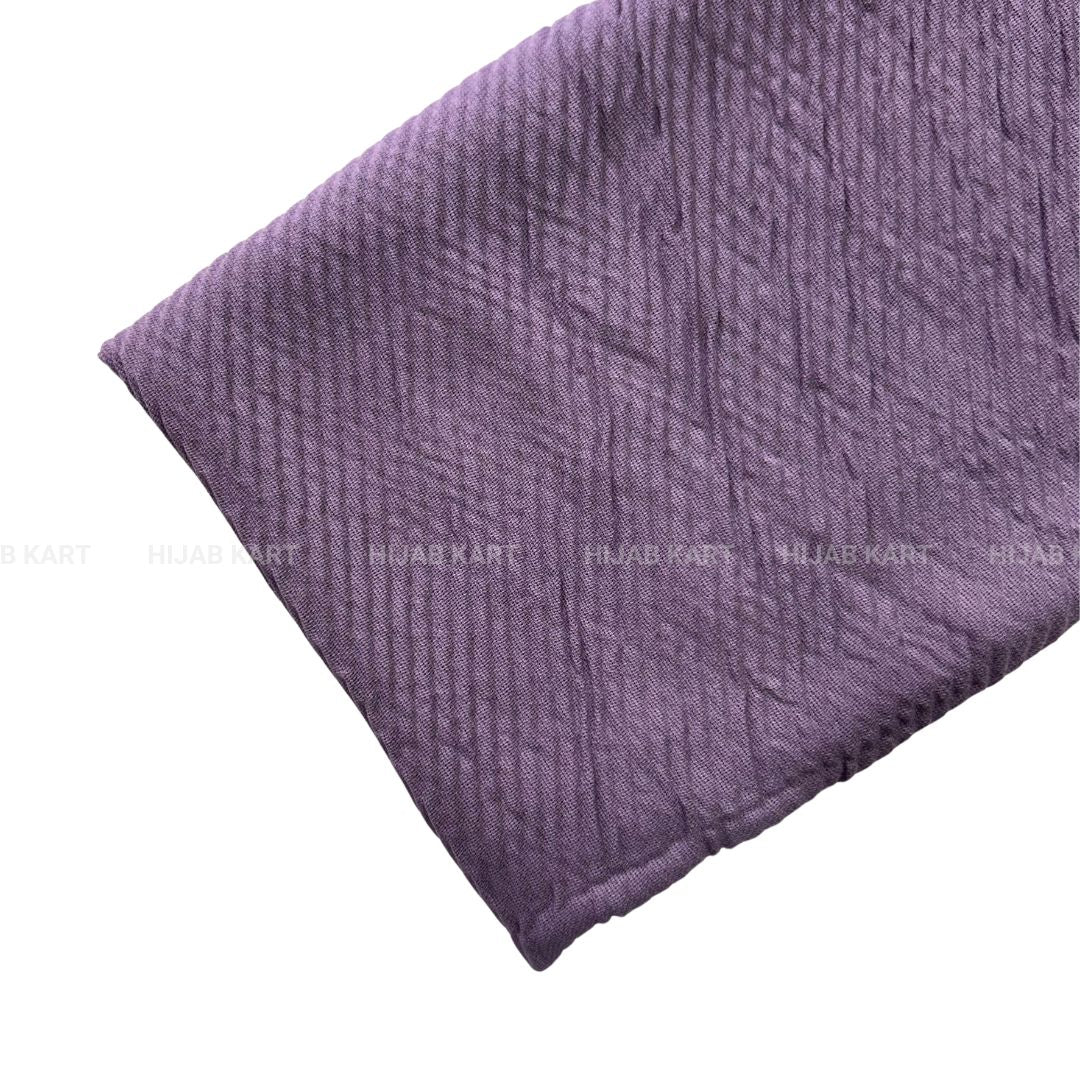 Lavender-Basketweave Cotton Pleated Hijab