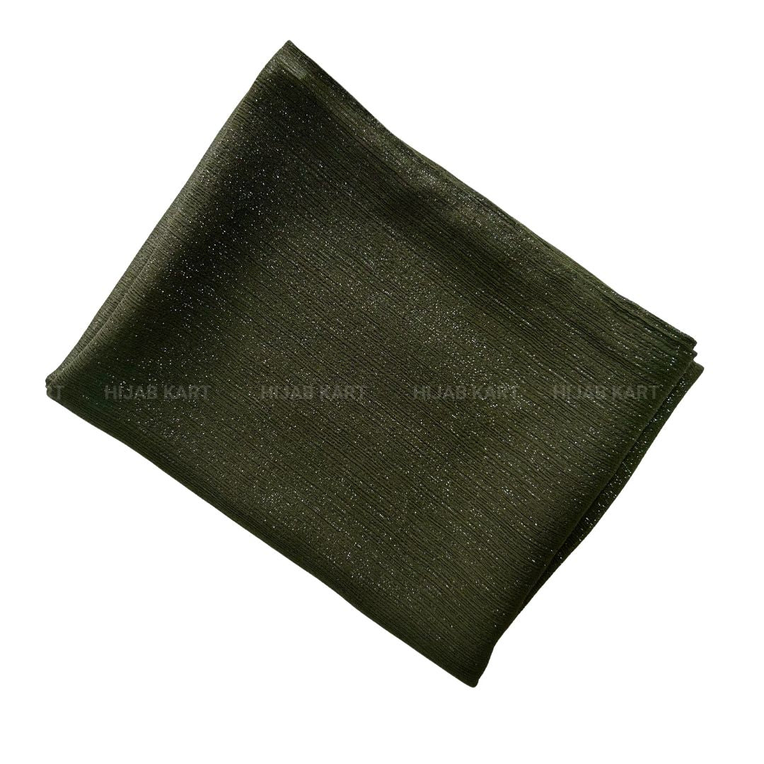 Turtle Green- Luxe Metallic Shimmer Georgette Hijab