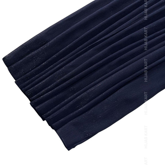 Navy Blue - Luxe Metallic Shimmer Georgette Hijab