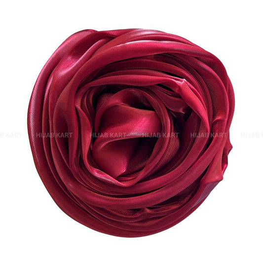 Deep Crimson Red- 3D Organza Hijab