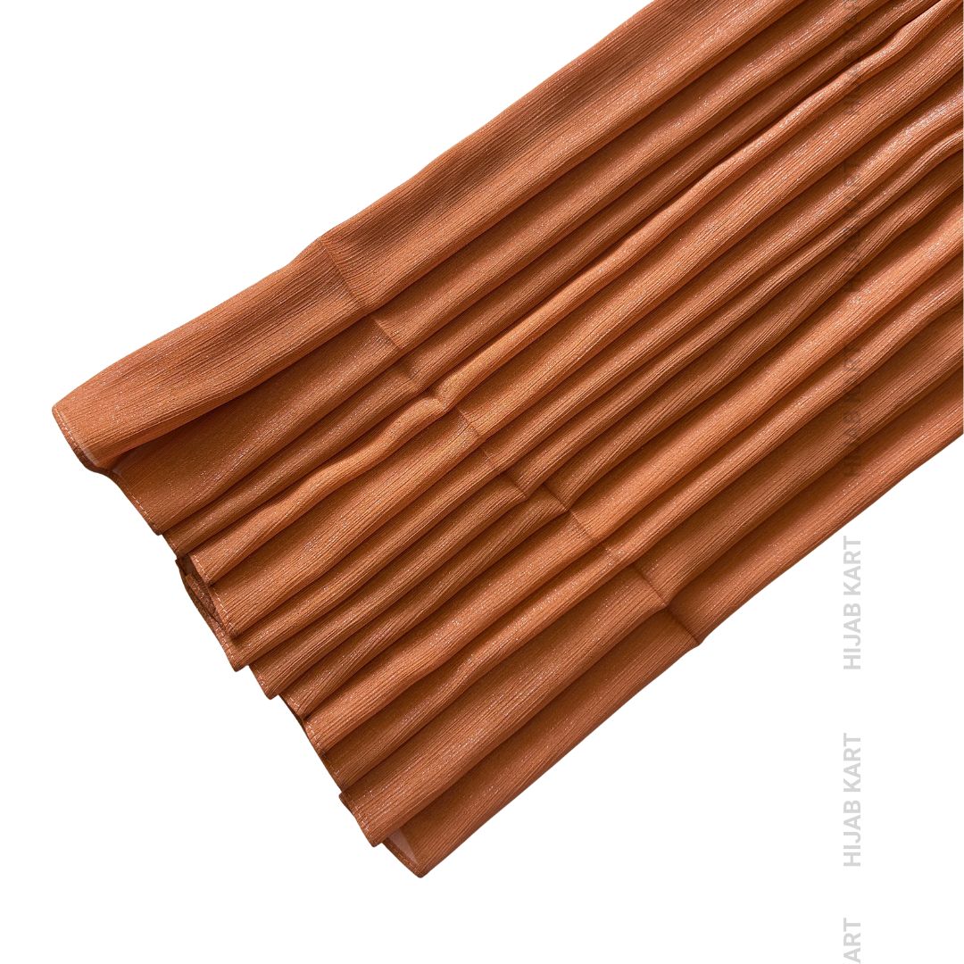 Burnt Orange-Luxe Metallic Shimmer Georgette Hijab