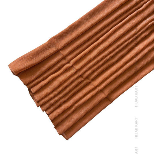 Burnt Orange-Luxe Metallic Shimmer Georgette Hijab