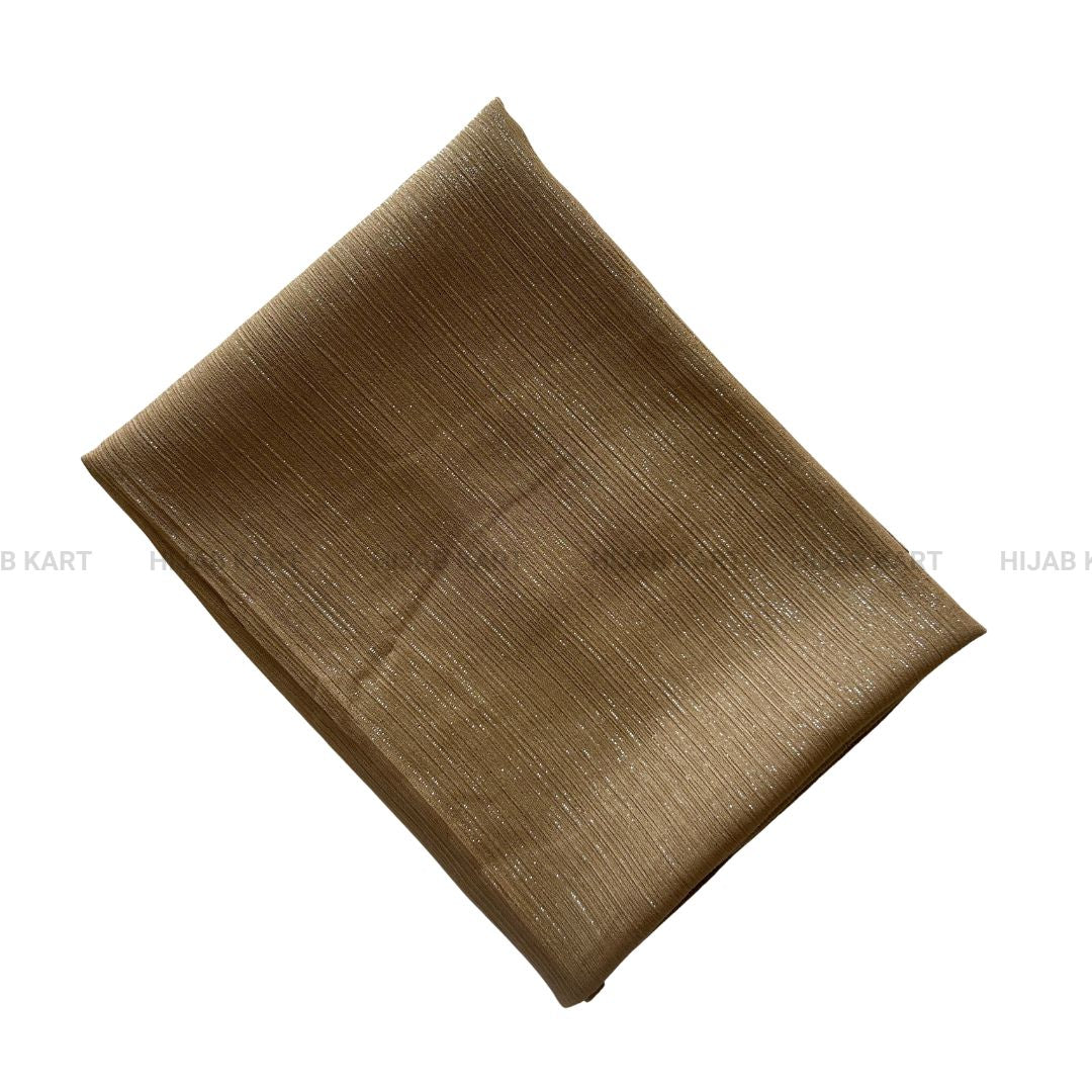 Peanut Brown- Luxe Metallic Shimmer Georgette Hijab