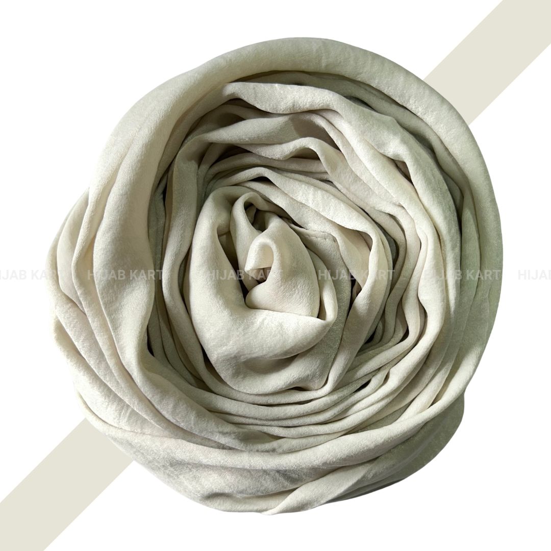 Pale Pearl Cream- Velvet Satin Hijab