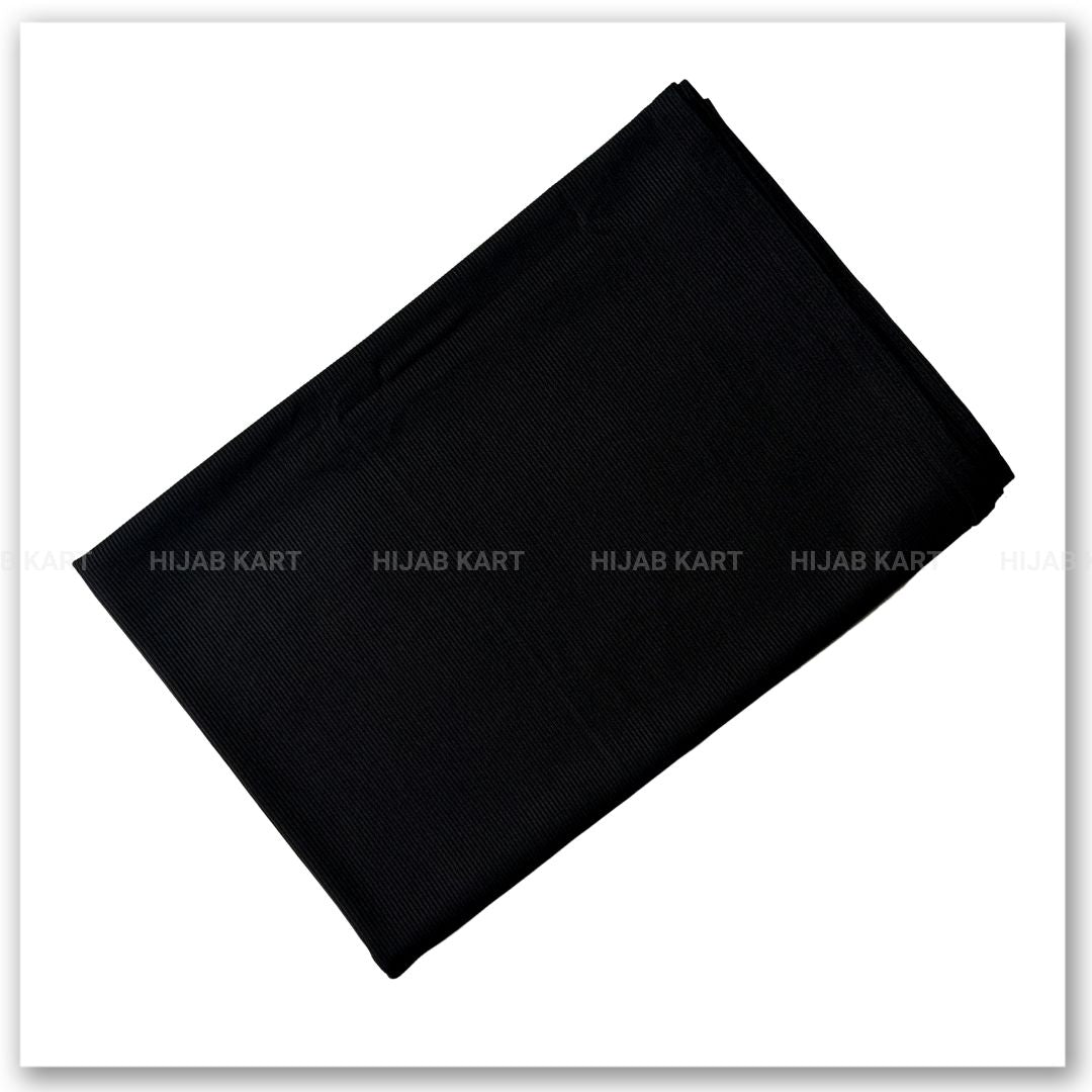 Rich Black- Premium Ribbed Jersey Hijab