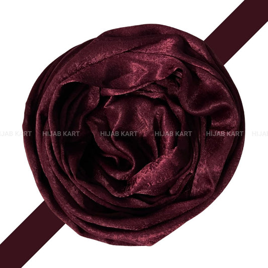 Wine Red- Velvet Satin Hijab