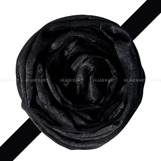 Black Rose- Velvet Satin Hijab