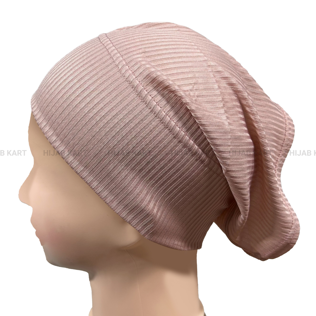 Luxe Ribbed Hijab Undercap- Crepe Pink